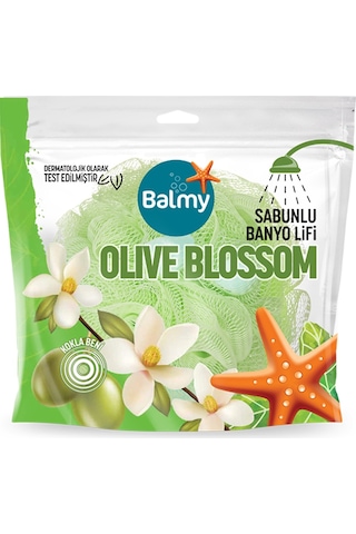 Balmy Zeytin Çiçeği Sabunlu Banyo Lifi Yeşil