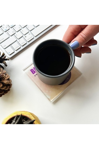 Decorita Cam Bardak Altlığı Burçlar - Boğa Burcu 4'lü Takım 10 CM x 1 Çok Renkli