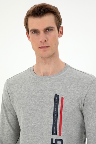 U.S. Polo Assn. Erkek Regular Fit Bisiklet Yaka Gri Melanj Sweatshirt 50293441-VR109