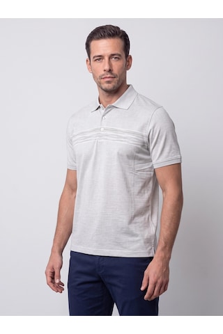 Açık Yeşil Mikro Desenli Regular Fit Erkek Polo Yaka Tişört Mint