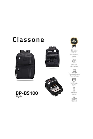 15mins Bp-bs100 Business Vıp B1 - Serisi 15.6 İnch Uyumlu Wtx Pro Su Geçirmez Kumaş Laptop Sırt Çantası -si 12 Gri