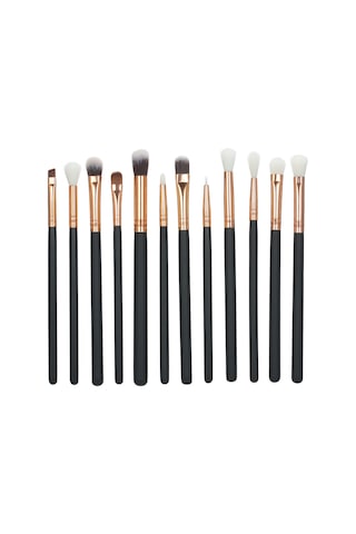 Moveevo 12 Adet Makyaj Fırçası Seti Yumuşak Sentetik Kıllar Göz Farı Fondöten Pudra Eyeliner Kirpik Dudak Makyaj Fırçası