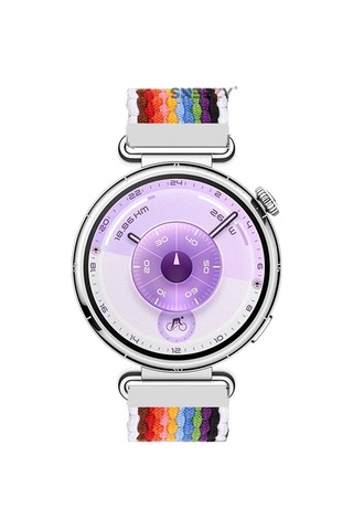 Sneezy Huawei Watch Gt6 41mm İle Uyumlu Metal Klips Solo Fiberlink Kumaş Örgü Kordon