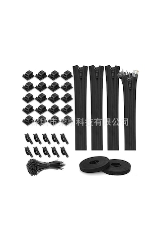 Yaozixa Masa Üstü Kabloları Düzenleyici Seti - 20 Adet Sabitleyici + 4 Rene + 100 Bağlayıcı - Siyah Renk - Dayanıklı Ve Yeniden Kullanılabilir