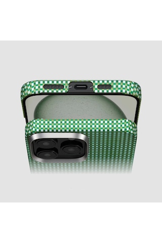 Apple Uyumlu iPhone 16 Pro Max Kılıf Magsafe Özellikli Aramid Fiber Pitaka Ultra-slim Classic Serisi Forest Green