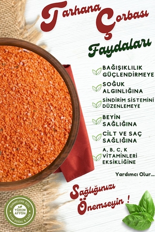 Yörem Afyon Meşhur Afyonkarahisar 12 Çeşit Karışımlı Ev Yapımı Güneşte Kurutulmuş Tarhana 500gr.