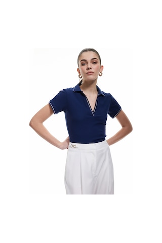 Koton Pamuklu Slim Fit Çizgili Kısa Kollu Polo Yaka Tişört Lacivert 5sak50015ek Lacivert