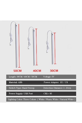 Homyl Kabin Altı Aydınlatma El Dalgası Aktif - Fotoselli 30cm Beyaz