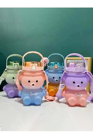 Smile Ayıcık Model Öğrenci Su Matarası Öğrenci Su Şişesi Suluk 500 Ml Bpa Içermez Matara Suluk Çok R Diğer