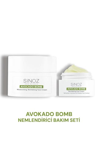 Sinoz Avokado Bomb Yoğun Nemlendirici Yüz Kremi & Göz Kremi 2'li Bakım Seti