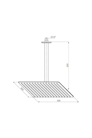 Gpd Ankastre Duş Başlığı Kare Slim Metal 30x30 Cm Siyah Ads21-s Siyah