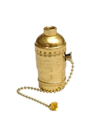 Nostalji Aydınlatma Zincir Ipli Sarı Metal Duy, E27 Duy Rustic Ampul Abajur Lambader Için