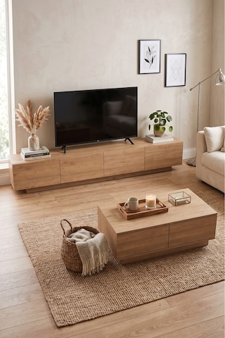 Yurudesign Yoda 200cm Tv Ünitesi Orta Sehpa 2'li Set Sepet Yd26-s Diğer