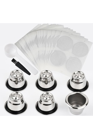 Maiyame Paslanmaz Çelik Yeniden Kullanılabilir Kahve Kapsül Seti - Çevre Dostu Ve Ekonomik Çözüm Gümüş