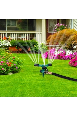 360 Döner 3 Kollu Otomatik Bahçe Fıskiyesi 0639 Mavi