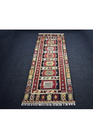 Zehra Abla Halı Yeni El Dokuma Otantik Karabağ Yolluk Yün Kilim 6934 Çok Renkli
