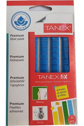 Hamur Yapıştırıcı Mavi Renk 50 Gr 1 Paket Sökülebilir Renkli Sakız Yapıştırıcı Fix 80 Parça Tackit