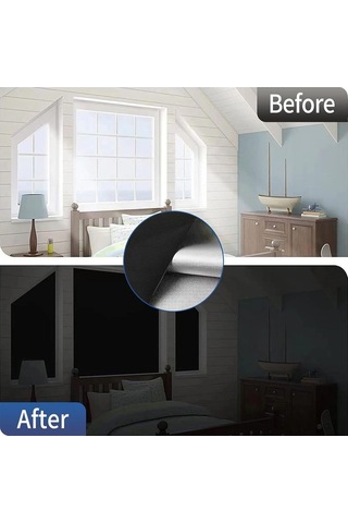 Tongxida 100% Opak Tam Gölge Perde, 100x145 Cm, Vankro İle Taşınabilir, Güneş Bloke Eden, Makine Yıkama Uygun, Kesilebilir Sey