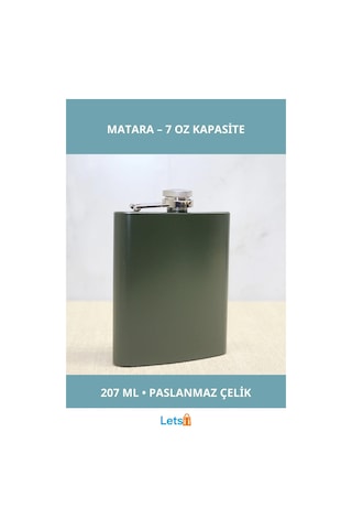 Haki Paslanmaz Çelik Sızdırmaz 7 Oz Matara Çok Renkli