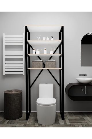 Klozet Üstü Düzenleyici Banyo Raf Beyaz
