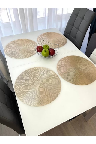 Heavenly Place Round Servis Peçeteleri Seti 4 Parça 208383218 Altın Rengi