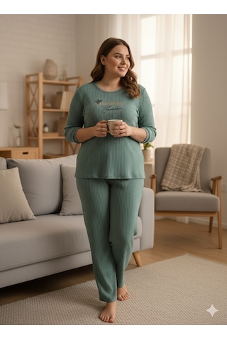 Kadın Yeşil İnspire Pijama Takımı Yeşil