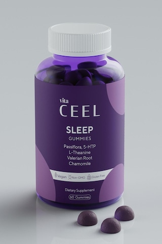 VitaCeel Uyku Döngüsüne Yardımcı Vegan Sleep Gummy Vitamin Passiflora, Vitamin B6, 5- http, L-theanie