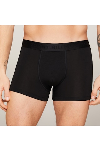 Tommy Hilfiger Trunk 3'lü Siyah Bantlı Lüks Erkek Siyah Boxer