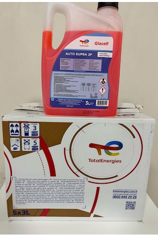 Total Glacelf 2 F Supra Organik Kırmızı Antifriz 3 Lt X 5 Adet