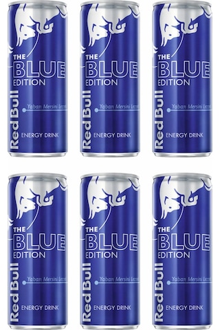 Red Bull Blue Edition Yaban Mersini Enerji İçeceği 6 x 250 ML