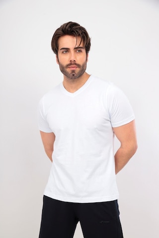 Fore Sport Erkek V Yaka T-shirt Beyaz