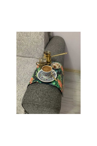 Ahşap Katlanabilir Koltuk Kolçak Tepsisi - Esnek Yan Sehpa Ve Bardak Altlığı - Koltuk Düzenleyici Flamingo