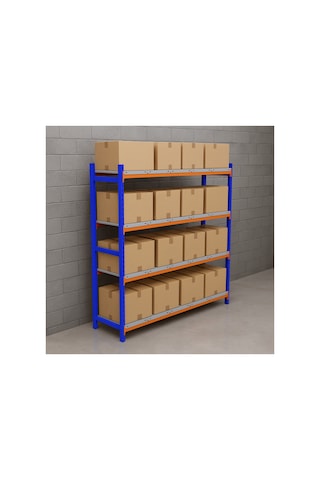 4 Katlı Depo Rafı 60x180x200 Cm Hafif Rack Alana 31x93x200cm Çelik Raf Hediye Gri