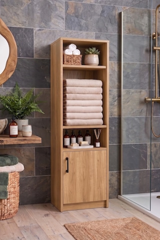 Denate Meşe Çok Amaçlı Raflı Banyo Kiler Mutfak Erzak Çamaşır Odası Dolabı Meşe Denate