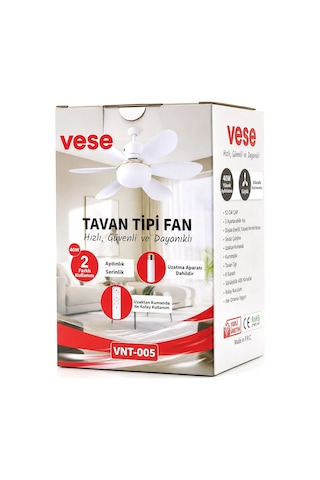Bay 2in1 Tavan Vantilatör - Avize Lamba 40w Kumandalı 6knat Vnt-005 Bx40 Najmaddin