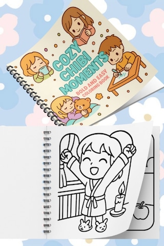 Cozy Anime Chibi Moments Bold And Easy 20x20 Cm Büyük Boyama Kitabı, Çocuklar Ve Yetişkinlere