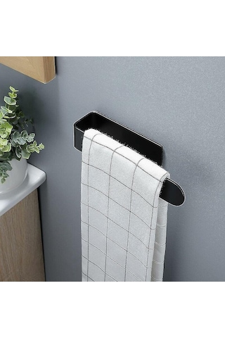 Siyah Banyo Havlu Askısı, Mutfak Havlu Askısı Delmesiz 21,5 5 4,5 Cm Diğer