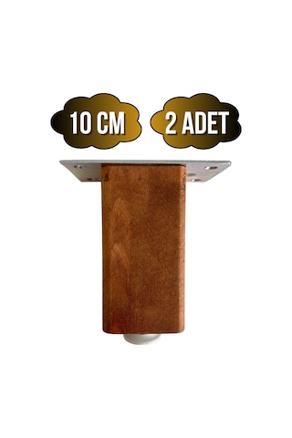 Kale Ayarlı Ahşap Ayak Mobilya Masa Ve Dolap Ayağı Ceviz Kayın/gürgen Ağacı 10cm 2 Adet Ceviz