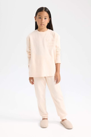 DeFacto Kız Çocuk Pijama Takımı Uzun Kollu Üst Beli Lastikli Alt D6655A824WNPN434 Pembe