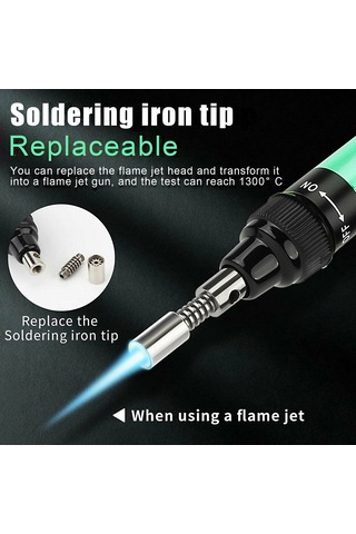 Youtek Ev İçin Taşınabilir Gaz Lehim Makinesi - Uçak Kalem Tipi Tamir Aleti 3'ü Bir Arada Kaynak Gereci