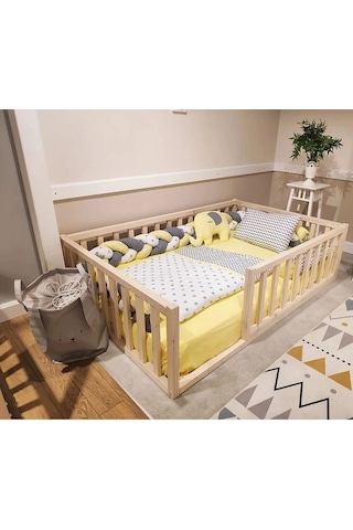 Trendy Montessori Doğal Bebek Ve Çocuk Karyolası 80 x 180