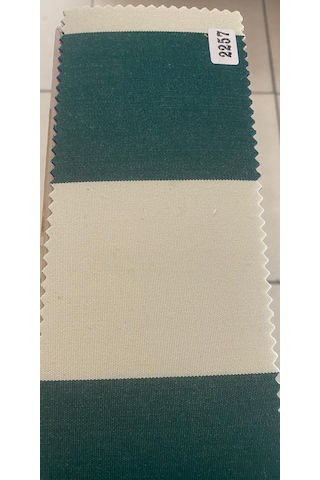 Balkon Stor Perde Yeşil Krem Çizgili Akrilik Kumaş 200 X 230 Yeşil - Beyaz