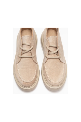 Lılya Bej Süet Hakiki Deri Kadın Chukka Bot Bej Süet