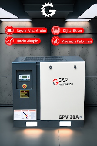 Gap Kompresör Vidalı Hava Kompresörü 20 HP Tek Makine GPV20a