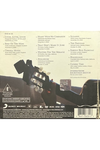 Plak Değildir Cd Dir Cd Leonar Cohen Songs From The Road Dvd +