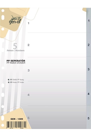 Gen Of Ayraç Seperatör 1 5 Rakamlı 3 Adet Gen 1309