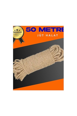 4 Mm 50 Metre Jüt Halat Dekoratif Hasır İp Urgan Süs Evimdeyokyok