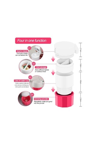 Likeable Hap Kırıcı, Hap Kesici, Hap Öğütücü, Çok Işlevli 3 Bölmeli-21