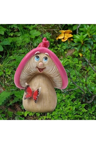 Trendooze Homyl Bahçe Mantar Heykeli, Kapalı Pembe, Sevimli Açık Dekor