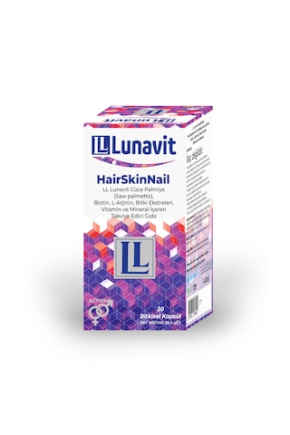 Lunavit Hair Skin Nail Takviye Edici Gıda 30 Kapsül